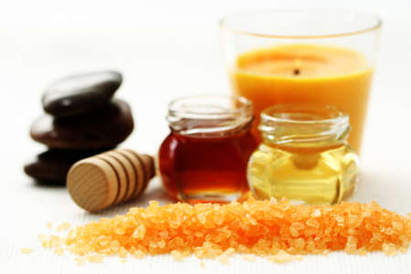bath salt with honey  - beauty treatmentの写真素材