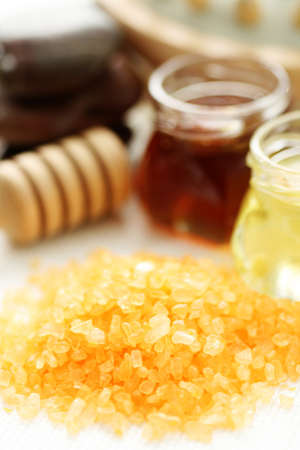 bath salt with honey - beauty treatmentの写真素材