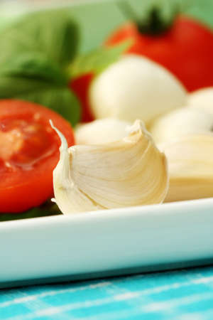 mozzarella and fresh cherry tomatoes - food and drinkの写真素材