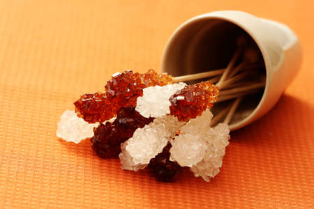 white and brown granulated sugar - food and drinkの写真素材