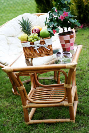 perfect place to relax - picnic basketの写真素材