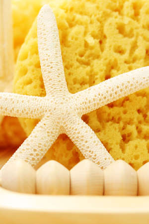 bath sponge and bath accessories - beauty treatmentの写真素材