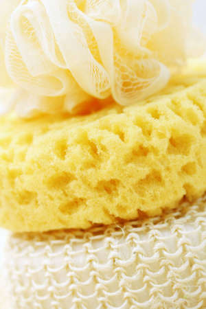 stack of bath sponges - beauty treatmentの写真素材