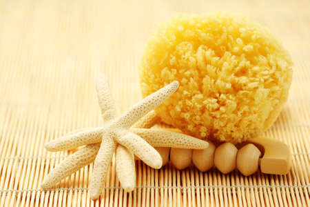 bath sponge and bath accessories - beauty treatmentの写真素材