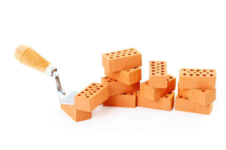 stack of bricks isolated on white