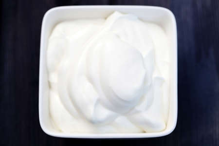 bowl of greek yogurt - food and drink