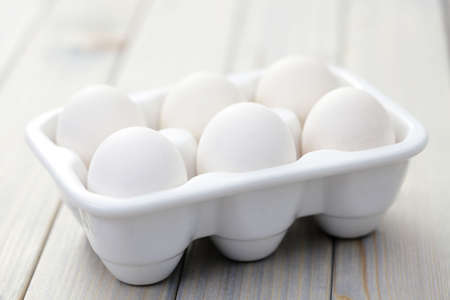 six fresh eggs - food and drinkの写真素材