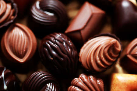 close-ups of delicious pralines - sweet food