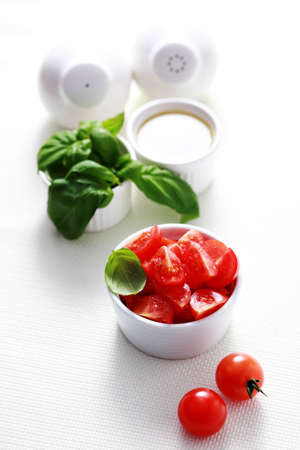 bowl of fresh cherry tomatoes salad - food and drinkの写真素材