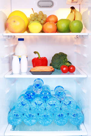 refrigerator full of healthy eating - food and drinkの写真素材