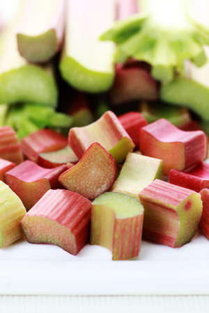close-ups of fresh rhubarb - fruits and vegetablesの写真素材