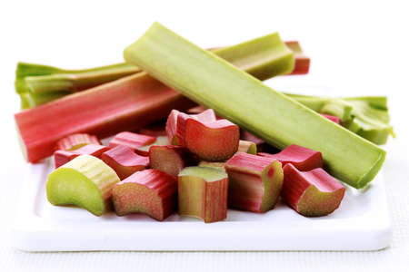 close-ups of fresh rhubarb - fruits and vegetablesの写真素材
