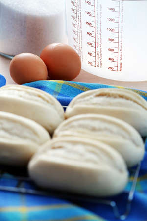 raw buns ready to bake - food and drink
