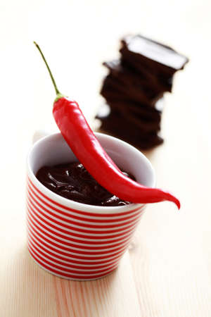 cup of hot spicy chocolate - sweet foodの写真素材