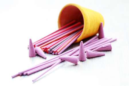 close-ups of incense sticks - aromatherapyの写真素材