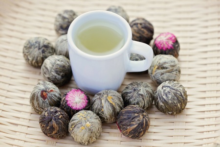 cup of healthy green tea - tea timeの写真素材