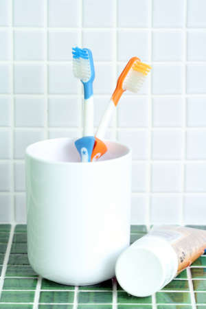 bathroom - everything you need to have clean teethの写真素材