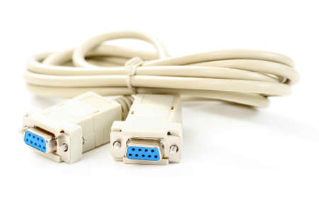 close-ups of computer cable isolated on whiteの写真素材