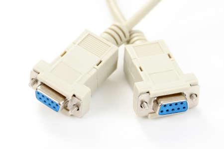 close-ups of computer cable isolated on whiteの写真素材