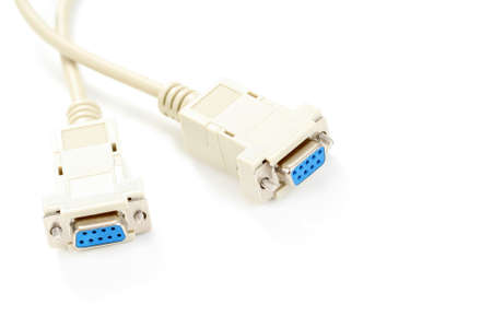 close-ups of computer cable isolated on whiteの写真素材