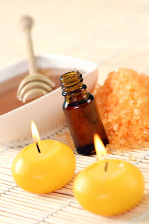 honey essential oil and fresh honey - beauty treatmentの写真素材