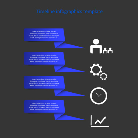 Vector infographic timeline. Company history template. Biggest milestones and events with descriptions.のイラスト素材