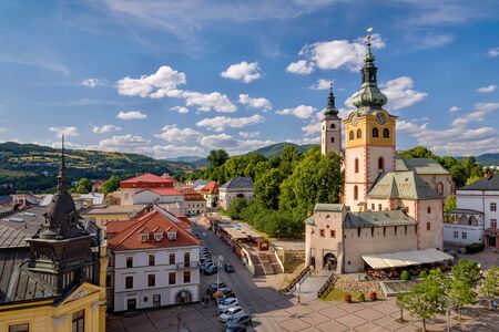 BANSKA BYSTRICA, SLOVAKIA - JULY 08, 2019 - Middle-age castle Barbican In Banska Bystrica, Slovakia. Town fortification. Historical monument with modern restaurant.のeditorial素材