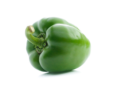 Green pepper on white backgroundの写真素材