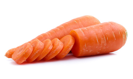 fresh carrots isolated on white backgroundの写真素材