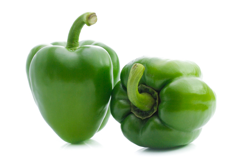 Green pepper on white backgroundの写真素材