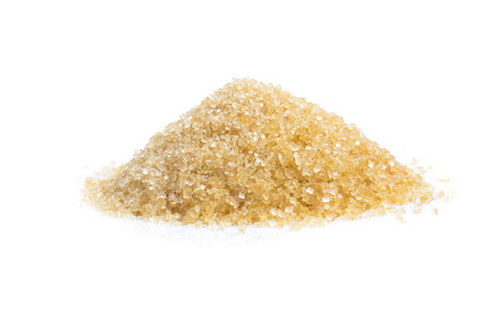 Brown sugar isolated on whiteの写真素材