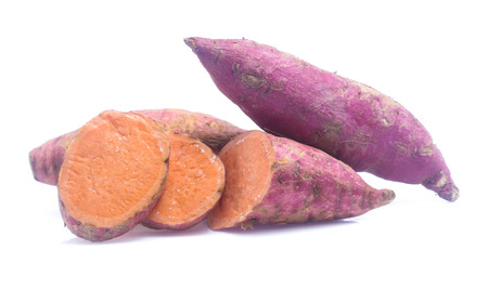 Sweet potato isolated on white backgroundの写真素材
