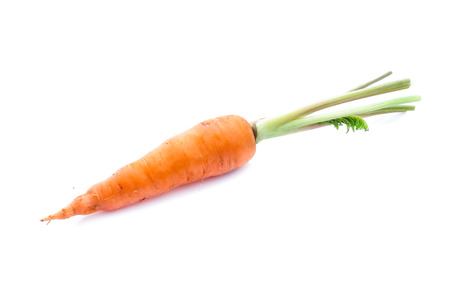 fresh carrots isolated on white backgroundの写真素材