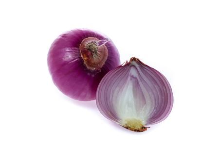 red onion isolated on the white backgroundの写真素材