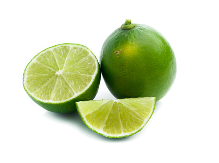 Lime isolated on white backgroundの写真素材