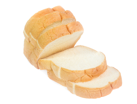 slice of bread on white backgroundの写真素材