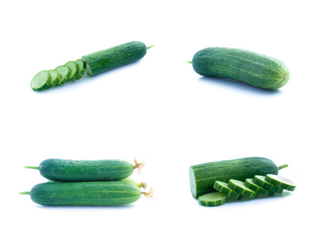 Cucumber  isolated on white background(Set)の写真素材
