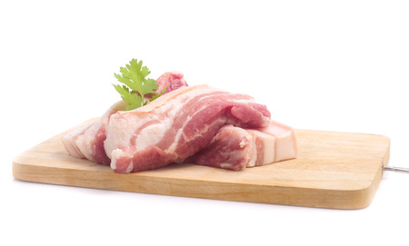 Pork belly on a white backgroundの写真素材