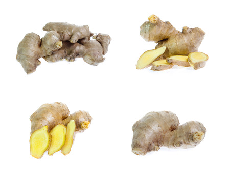 Set of ginger  isolated on white backgroundの写真素材