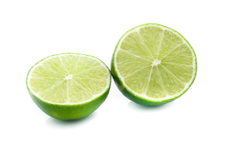 Lime isolated on white backgroundの写真素材