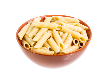pasta isolated on whiteの写真素材