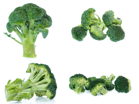 set of brocoli isolated on whiteの写真素材