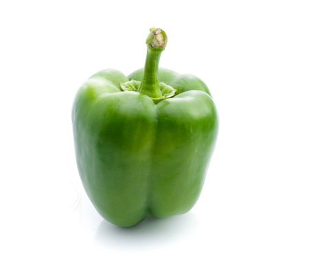 Green pepper on white background