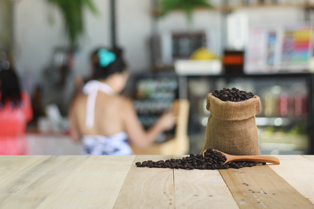 Hot Coffee cup  on the wooden tableの写真素材
