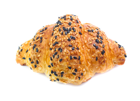 Croissant isolated on white backgroundの写真素材
