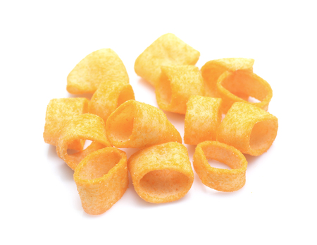Biscuit rolls isolated on white backgroundの写真素材
