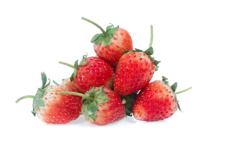 strawberries over white backgroundの写真素材