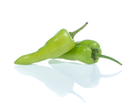 green pepper isolated on a white backgroundの写真素材