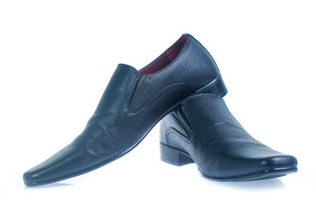 The black man's shoes isolated on white backgroundの写真素材