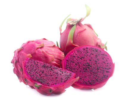 Dragon fruit isolated on white backgroundの写真素材